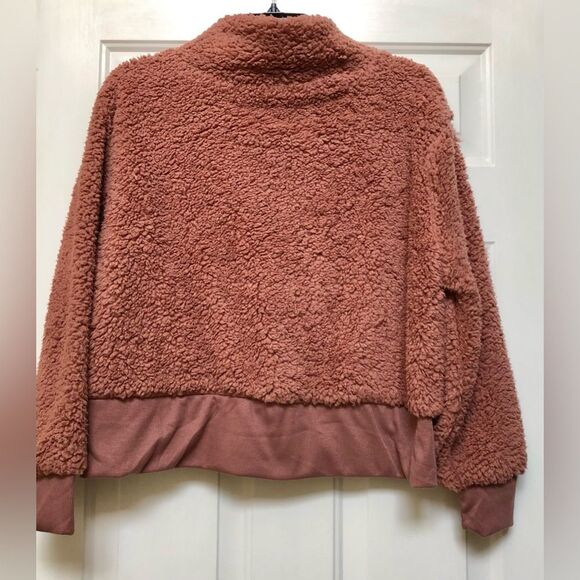 LOVE + JOY JACKET WOMEN'S PLUS SIZE 3X FULL ZIPPER SHORT BROWN TEDDY - Picture 2 of 9